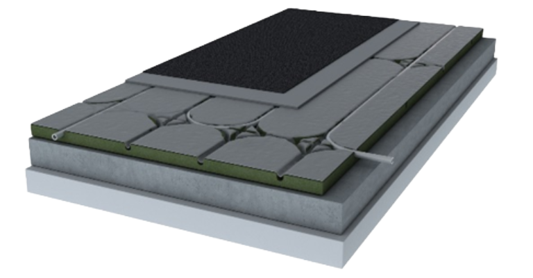 Warm-Flo Therma Tile floor construction.